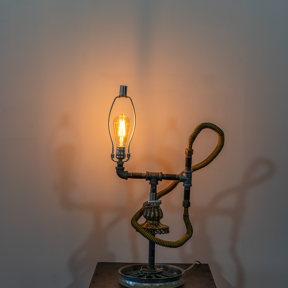Steampunk Single Light (found objects mixed media), A. Speltz, $295