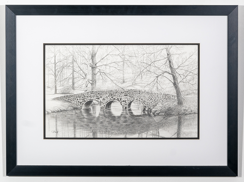 DONALD RULF - 'Clinker Bridge in the Mist' - Graphite - 22.5 x 30.5 - NFS