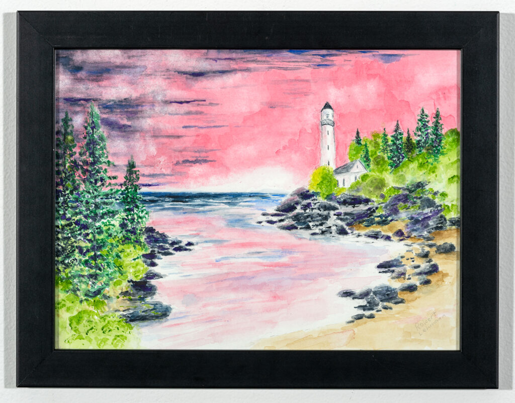 ROBERT LEHMANN - Red Sky in the Morning - Watercolor - 13.88x10.88 - $80