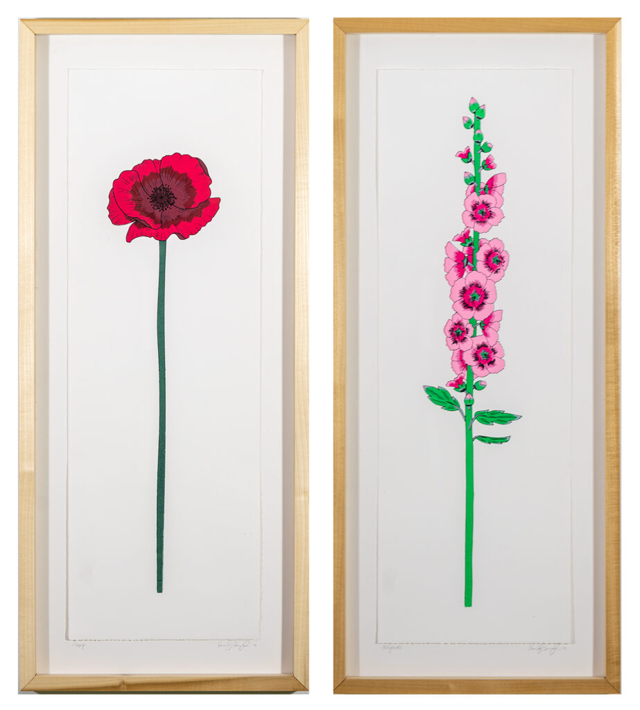EMILY SWIERZBIN - Poppy, Hollyhocks - Screen Prints - 35.25 x 15.25 each - $250 each