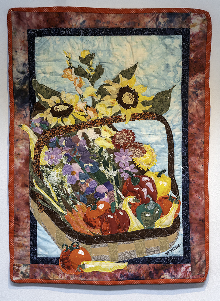 KATE MASS	‘Fall Veggie and Flower Basket’	Fabric, Thread	25 ½ x 18 ½	$300
