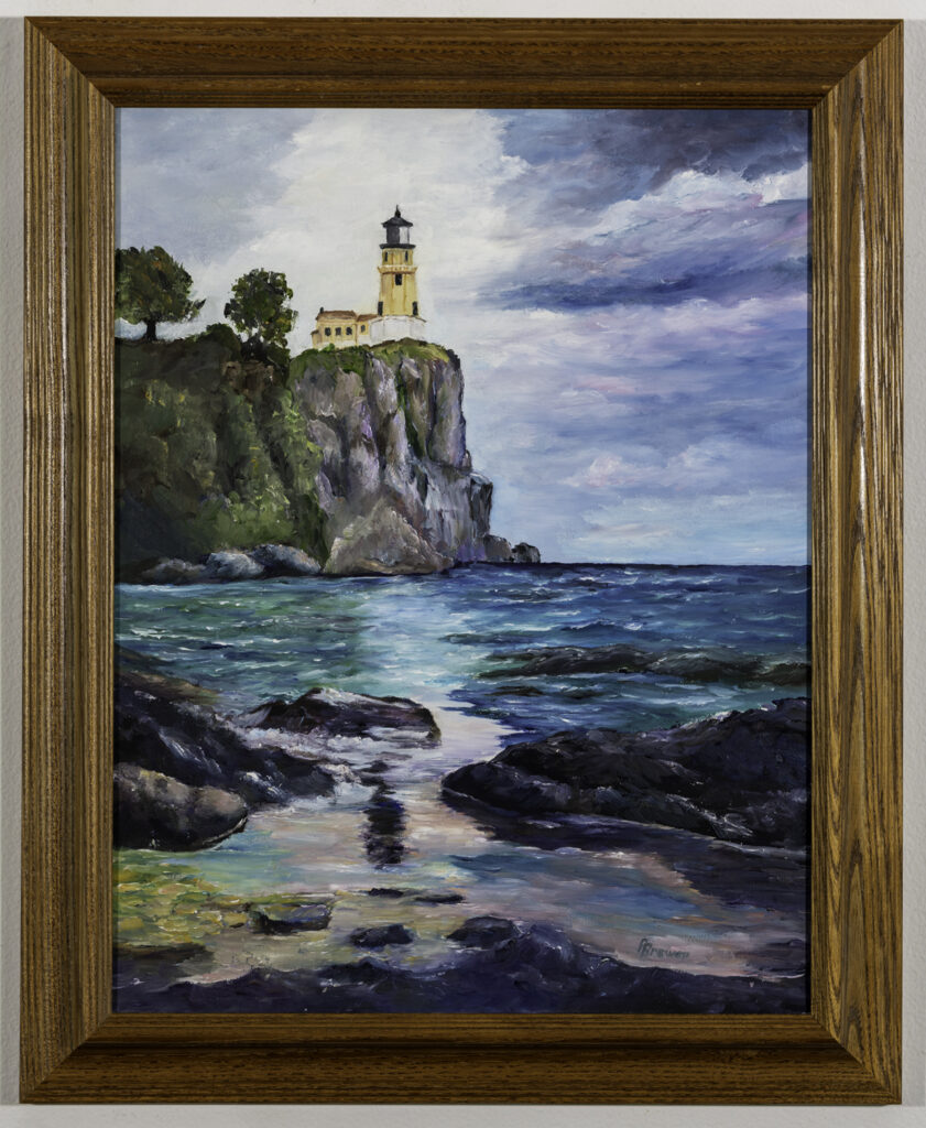 AGNES BREWER - Split Rock Light - Oil - 21.25 x 17.25 - $300
