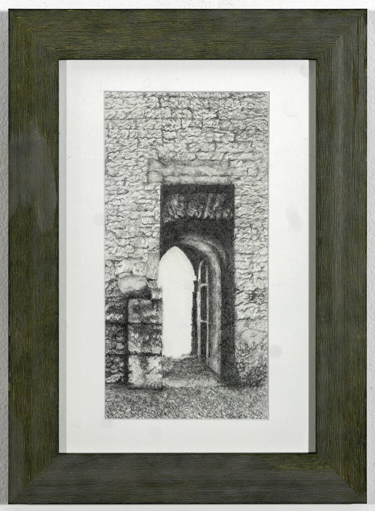 ARLETTA R. FRENCH - Castle Door - Graphite Long Form - 14.75 x 10.75 - $50