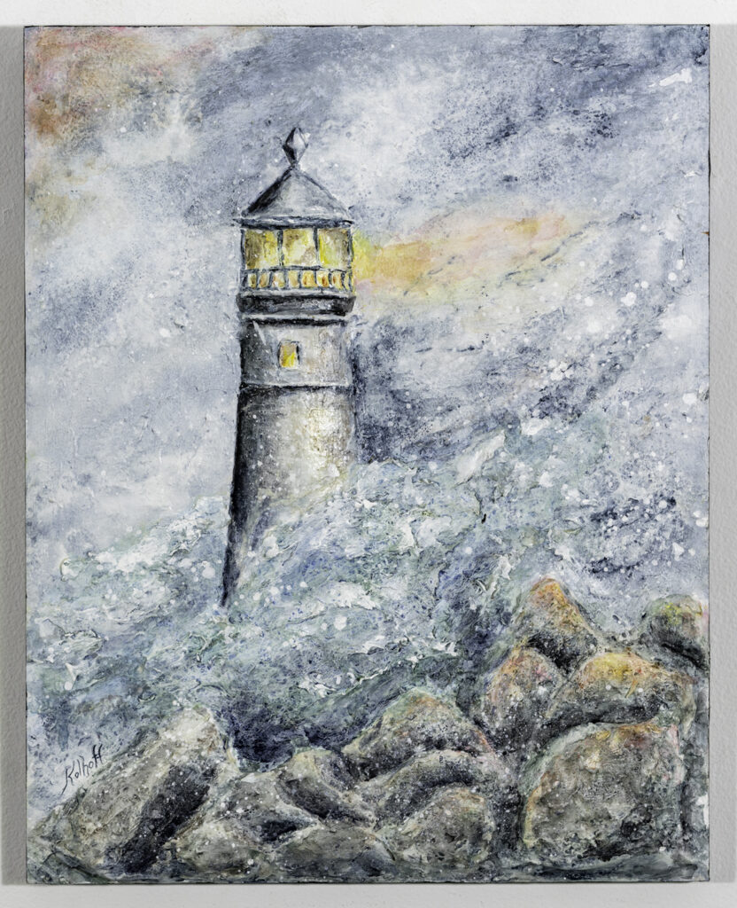DOROTHY KOLHOFF - Light in the Storm - Paper Mache on Board - 20 x 16 - $320