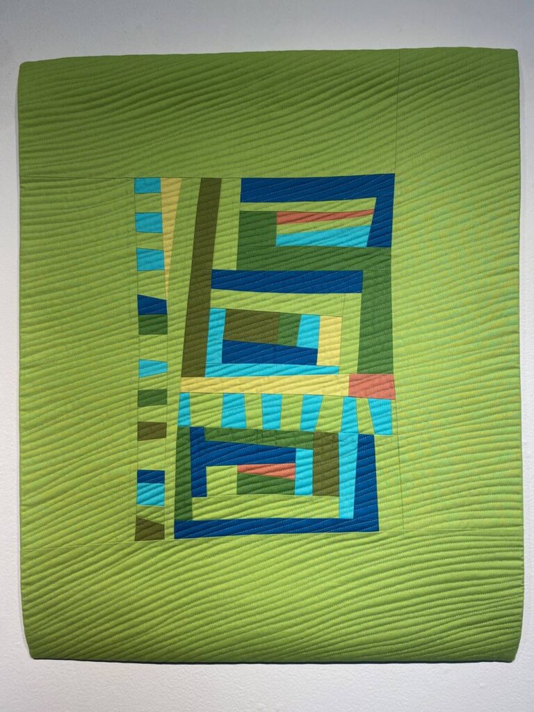JUDITH ENGEMANN STING - Color Challenge Improv I - Cotton Fabric, Batting, Quilted on Sewing Machine - 26 x 21 - NFS