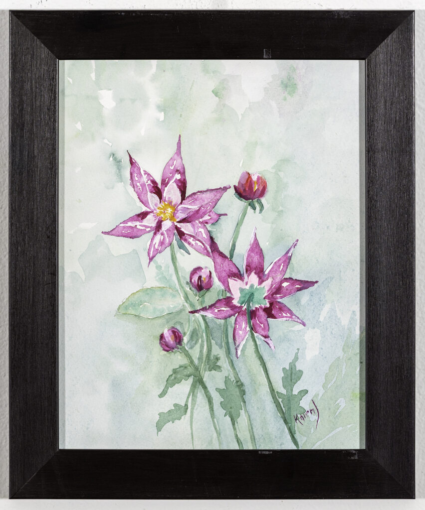 KAREN JANCZEWSKI - Dahlia - Watercolor - 12 x 10 - $100